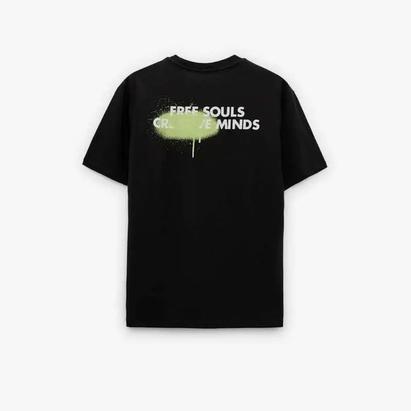 Zara Men COMBINATION PRINT T-SHIRT free souls creative minds size medium - Picture 10 of 10